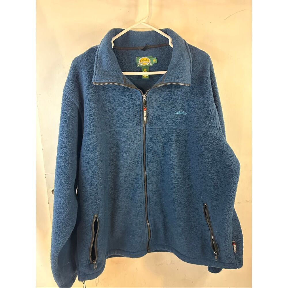 Cabela Polartec zipper fleece USA Blue large‎ Pull Over Men's